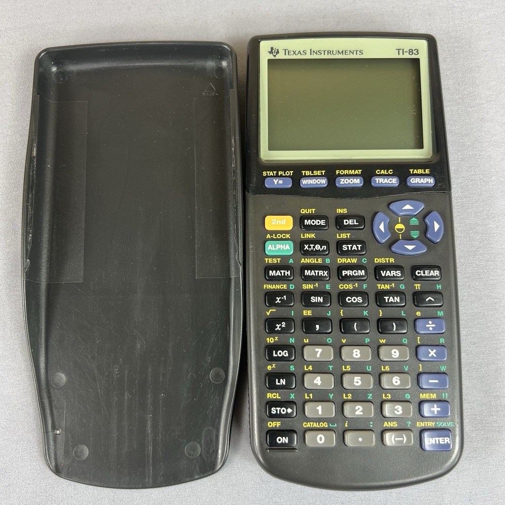 Texas Instruments TI-83 Graphing Calculator Tested Working With Cover